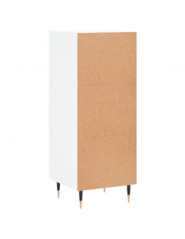 Credenza Bianco Lucido 34,5x34x90 cm in Legno Multistrato