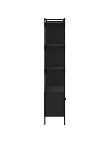 Libreria con Ante Nera 76,5x30x154,5 cm Legno Multistrato