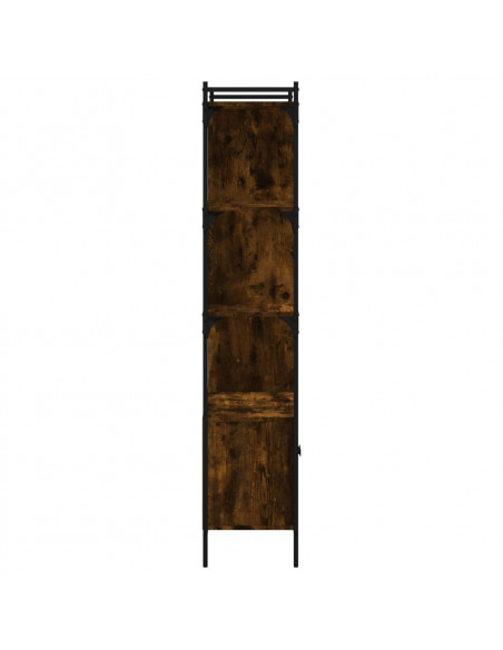 Libreria con Ante Rovere Fumo 76,5x30x154,5cm Legno Multistrato