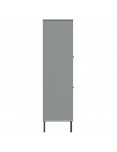 Libreria con Gambe Metallo Grigio 90x35x128,5 cm Massello OSLO