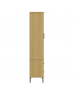 Libreria con Gambe Metallo Marrone 85x35x172,5 cm Massello OSLO