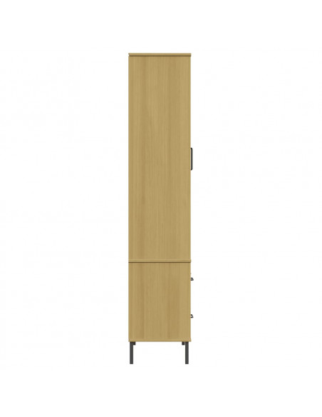 Libreria con Gambe Metallo Marrone 85x35x172,5 cm Massello OSLO