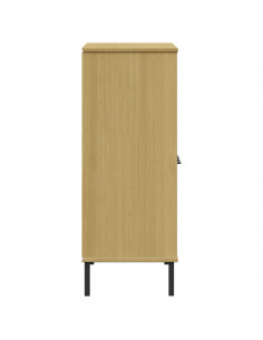 Libreria con Gambe Metallo Marrone 90x35x90,5 cm Massello OSLO