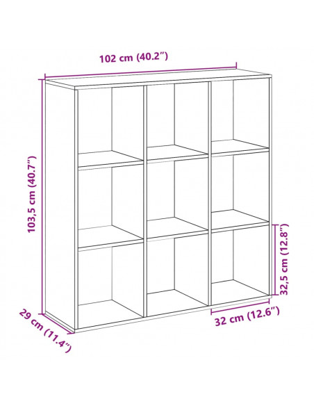 Libreria Divisorio Bianca 102x29x103,5 cm in Truciolato
