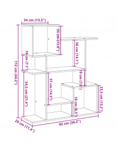 Libreria Divisorio Grigio Cemento 92x29x112 cm in Truciolato