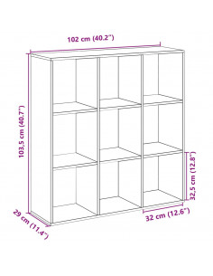 Libreria Divisorio Grigio Sonoma 102x29x103,5 cm in Truciolato