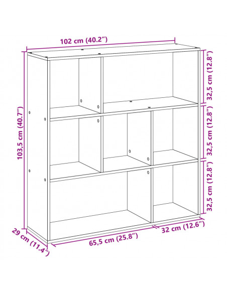 Libreria Divisorio Legno Antico 102x29x103,5 cm in Truciolato