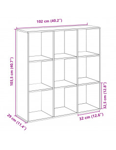 Libreria Divisorio Rovere Fumo 102x29x103,5 cm in Truciolato