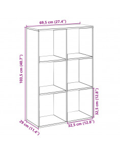 Libreria Divisorio Rovere Fumo 69,5x29x103,5cm in Truciolato