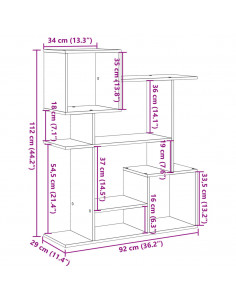 Libreria Divisorio Rovere Fumo 92x29x112 cm in Truciolato