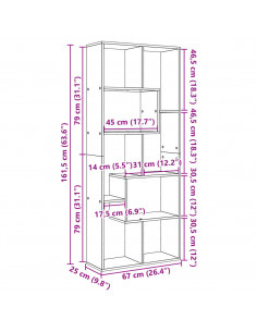 Libreria Divisorio Rovere Sonoma 67x25x161,5 cm in Truciolato