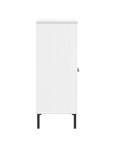 Libreria Gambe Metallo Bianco 90x35x90,5 cm Legno Massello OSLO