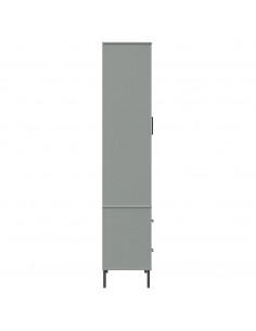 Libreria Gambe Metallo Grigio 85x35x172,5cm Legno Massello OSLO