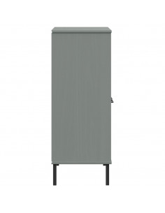 Libreria Gambe Metallo Grigio 90x35x90,5 cm Legno Massello OSLO