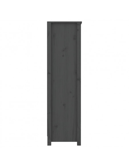 Libreria Grigia 80x35x126 cm in Legno Massello di Pino