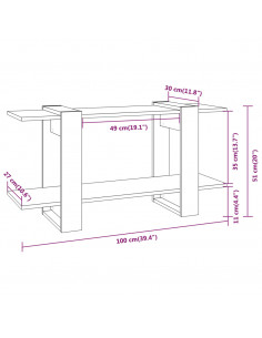Libreria Grigio Cemento 100x30x51 cm in Legno Multistrato