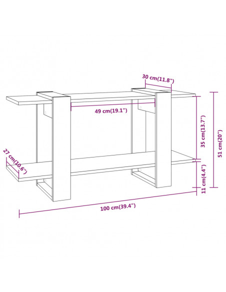 Libreria Grigio Cemento 100x30x51 cm in Legno Multistrato