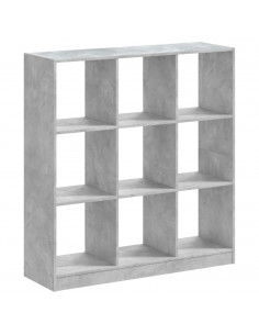 Libreria Grigio Cemento 102x32x108 cm in Legno Multistrato