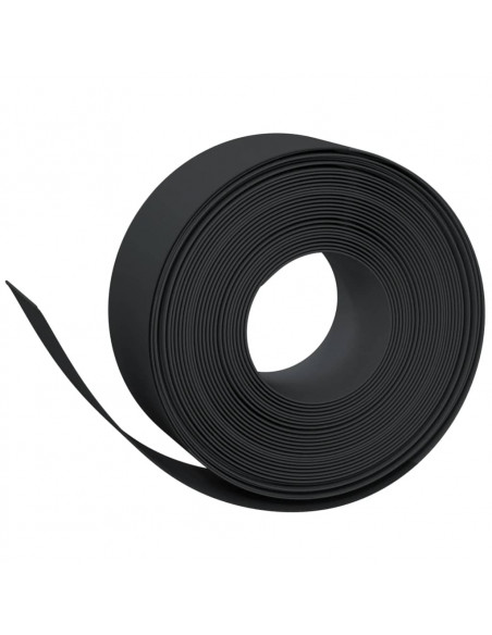 Bordature da Giardino 3 pz Nere 10 m 20 cm in Polietilene