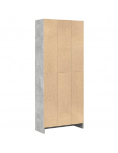 Libreria Grigio Cemento 60x24x143 cm in Legno Multistrato