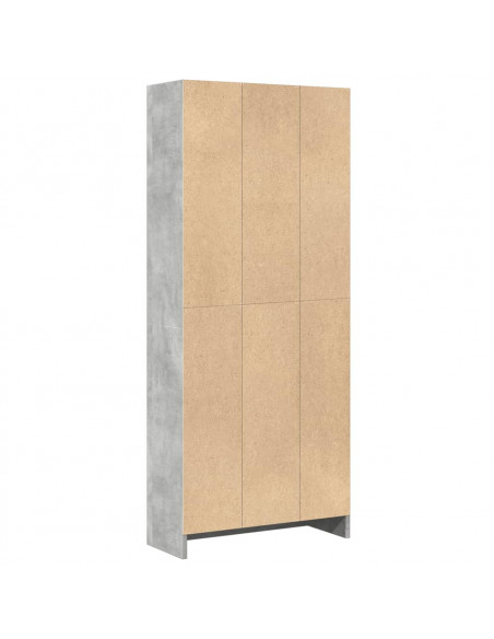 Libreria Grigio Cemento 60x24x143 cm in Legno Multistrato