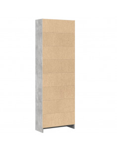 Libreria Grigio Cemento 60x24x176 cm in Legno Multistrato