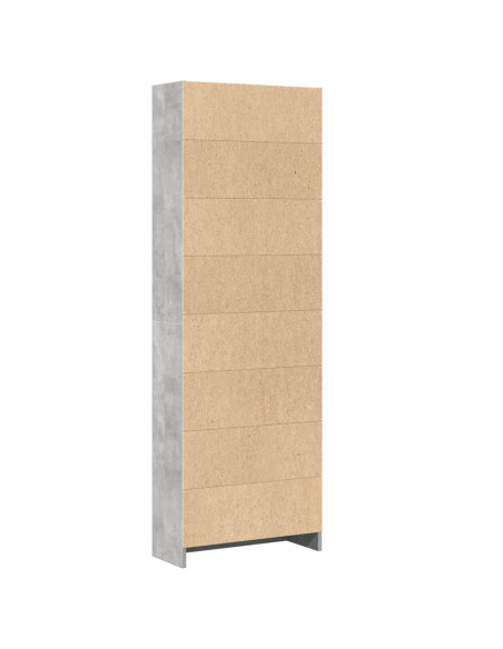 Libreria Grigio Cemento 60x24x176 cm in Legno Multistrato