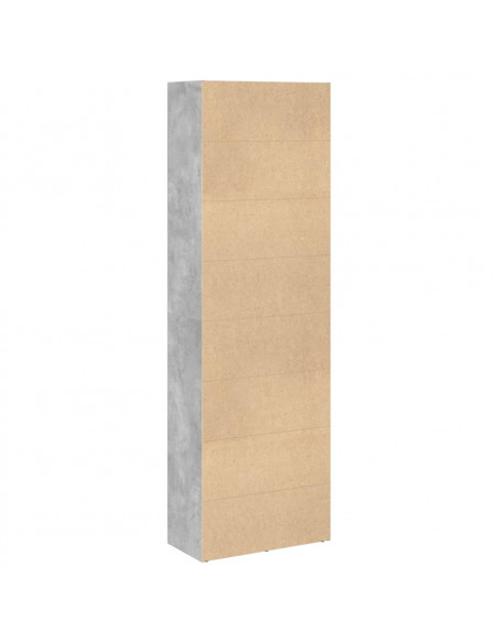 Libreria Grigio Cemento 60x30x189 cm in Legno Multistrato
