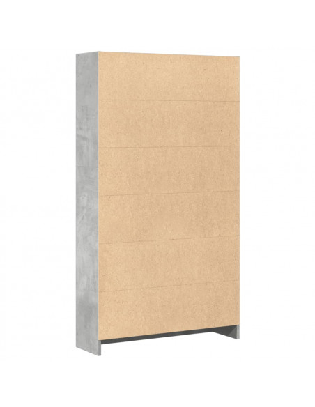 Libreria Grigio Cemento 80x24x143 cm in Legno Multistrato