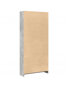 Libreria Grigio Cemento 80x24x176 cm in Legno Multistrato
