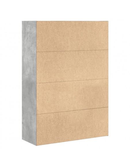 Libreria Grigio Cemento 80x30x114 cm in Legno Multistrato