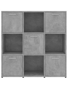 Libreria Grigio Cemento 90x30x90 cm in Legno Multistrato