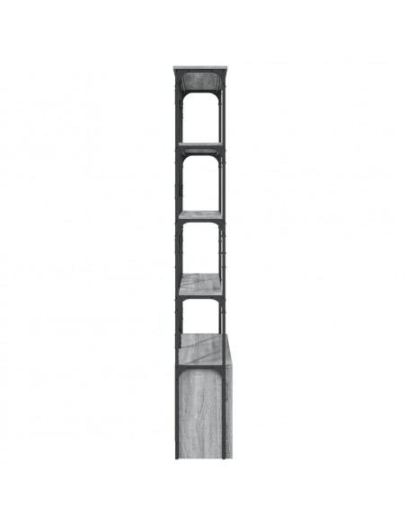 Libreria Grigio Sonoma 100x26x180cm Legno Multistrato e Metallo