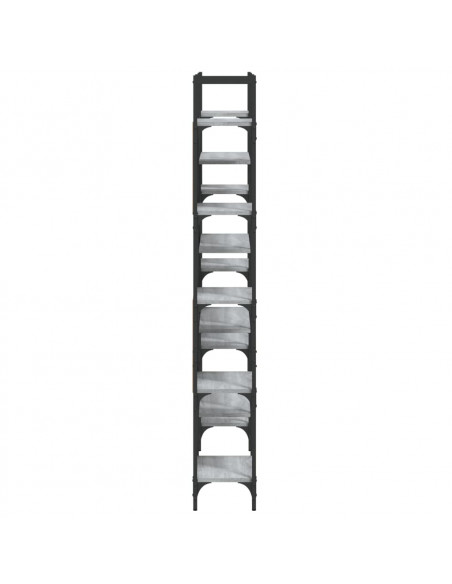 Libreria Grigio Sonoma 155,5x24x166,5 cm in Legno Multistrato