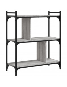 Libreria Grigio Sonoma 3 Ripiani 76x32x88 cm Legno Multistrato