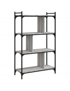 Libreria Grigio Sonoma 4 Ripiani 76x32x123 cm Legno Multistrato