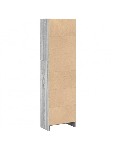 Libreria Grigio Sonoma 40x24x143 cm in Legno Multistrato