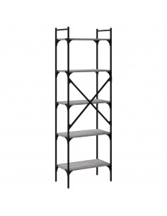 Libreria Grigio Sonoma 5 Ripiani 56x31,5x174 cm Multistrato