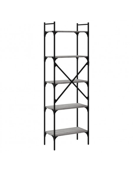 Libreria Grigio Sonoma 5 Ripiani 56x31,5x174 cm Multistrato