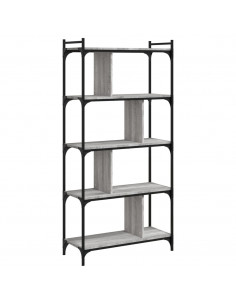 Libreria Grigio Sonoma 5 Ripiani 76x32x158 cm Legno Multistrato