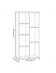 Libreria Grigio Sonoma 50x25x106 cm