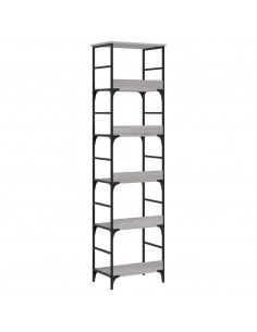 Libreria Grigio Sonoma 50x33x188,5 cm in Legno Multistrato