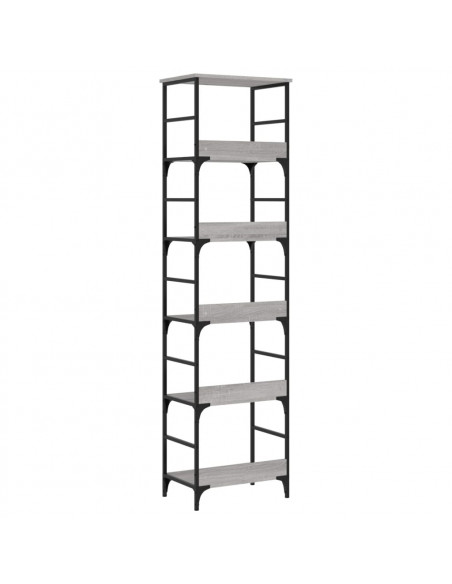 Libreria Grigio Sonoma 50x33x188,5 cm in Legno Multistrato