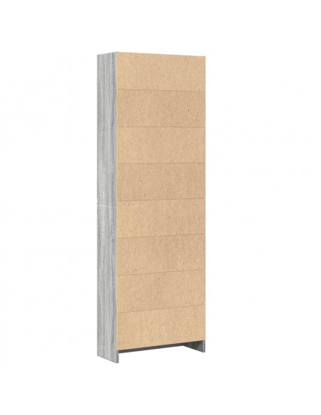 Libreria Grigio Sonoma 60x24x176 cm in Legno Multistrato