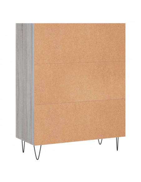 Libreria Grigio Sonoma 69,5x32,5x90 cm in Legno Multistrato