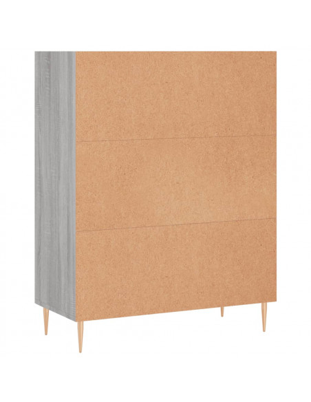 Libreria Grigio Sonoma 69,5x32,5x90 cm in Legno Multistrato