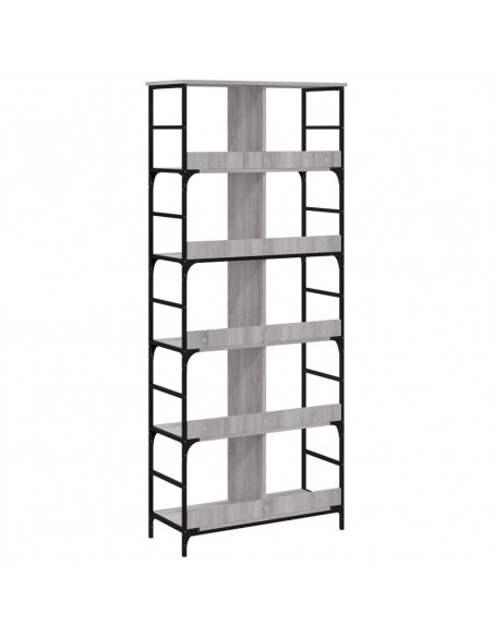 Libreria Grigio Sonoma 78,5x33x188,5 cm in Legno Multistrato