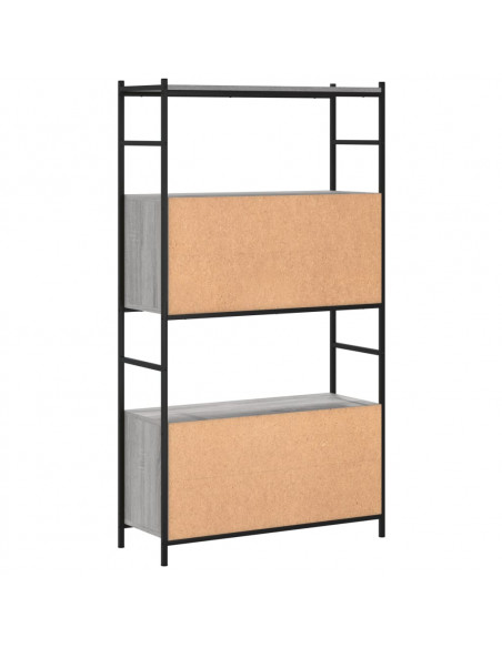Libreria Grigio Sonoma 80x30x145,5 cm Legno Multistrato e Ferro