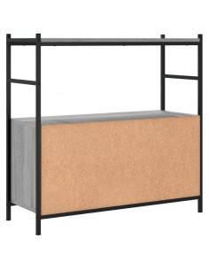Libreria Grigio Sonoma 80x30x78,5 cm Legno Multistrato e Ferro