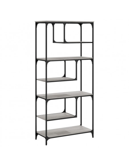 Libreria Grigio Sonoma 81x36x176 cm in Legno Multistrato